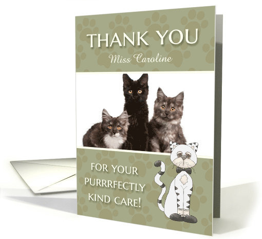 Petsitting Cat Thank you custom photo & name card (1142776)