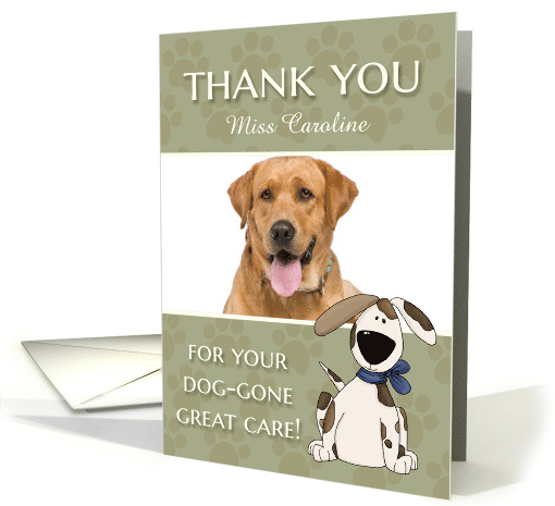 Pet Sitting Dog Thank you custom photo & name card (1144434)