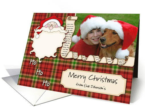 Christmas custom photo / name Ho Ho Ho Santa card (1156098)