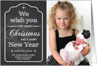 Chalkboard - We Wish You a Merry Christmas custom photo/name card