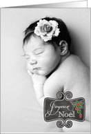 Chalkboard - Joyeux Noel French Christmas custom photo card