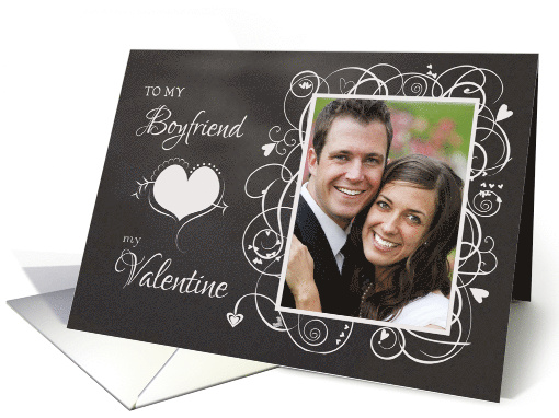 Chalkboard To my Boyfriend My Valentine Custom Photo card (1220370)