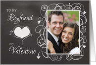 Chalkboard To my Boyfriend My Valentine Custom Photo card