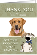 Thank You Dog Trainer custom photo card