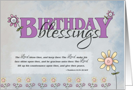 Birthday Blessings flowers & bible verse card