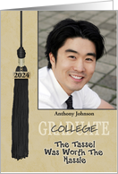 College Graduation Party InvitationTassle Worth Hassle Custom Photo card