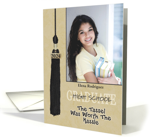 High School Graduation Party Invitation Tassle Worth Hassel Photo card