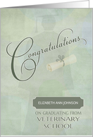 Congratulations Veterinary School Graduate Custom Name card