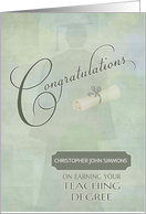 Congratulations Teaching Degree Custom Name card