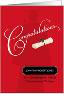 College Graduation Congratulations Custom Name & School card