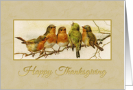 Happy Thanksgiving from all - Vintage Birds card