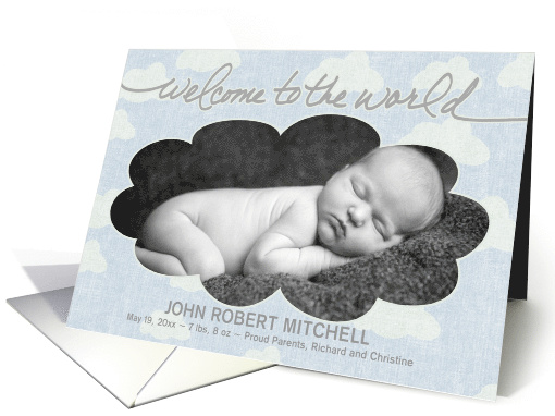 Baby Announcement - Welcome to the World custom photo /... (1331222)