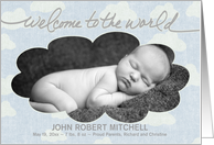 Baby Announcement - Welcome to the World custom photo / name / info card