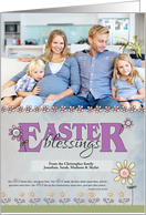Easter Blessings flowers & bible verse from custom photo & name card