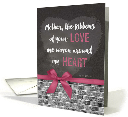 Mother's Day for Mom - Chalkboard Typography Ribbons of Love card