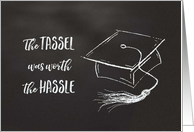 Congratulations on High School Graduation - Chalkboard Tassel Hassle card