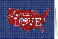 Memorial Day - Land that I LOVE - US heart flag custom photo card