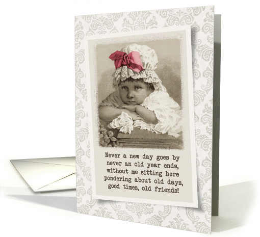 Birthday for Friend - Vintage little girl in bonnet card (1374258)