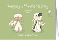 Mother’s Day Two Cats from all of us - custom names card