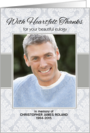 Sympathy Heartfelt Thanks for Eulogy Custom Photo/Name card