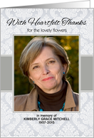 Sympathy Heartfelt Thanks for Flowers Custom Photo/Name card