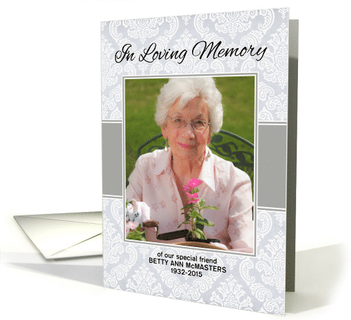 Sympathy In Loving Memory Custom Photo/Name card (1385948)