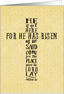 Easter Scripture, Matthew 28:6, He is Not Here, He is Risen card