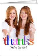 Thanks Colorful photo & customizable message card