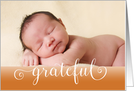 New Baby Grateful Fall-Thanksgiving birth announcement photo card