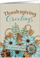 Aunt - Thanksgiving Greetings So Blessed Scrapbook effect card