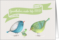 Congrats on Twins - Grandbabies make life GRAND little birdies card