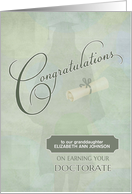 Congratulations Doctorate Degree Granddaughter Custom Name Female card