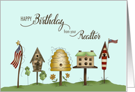 Birthday from your Realtor, Birdhouses & Flags card