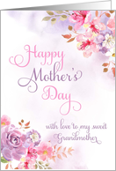 To Grandmother, Happy Mother’s Day watercolor flowers card