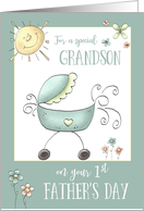 1st Father’s Day for a Special Grandson, Baby Carriage card