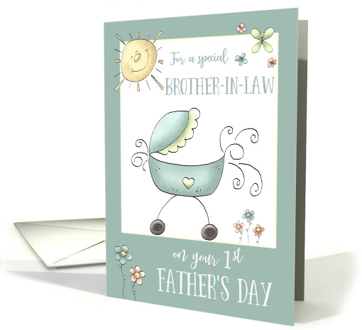 1st Father's Day for a Special Brother-in-Law, Baby Carriage card