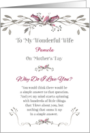 Mother’s Day to Wife Personalize with Name - Why Do I Love You card