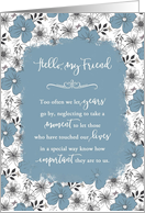 Hello My Friend Heartfelt Appreciation Vintage Blossoms card