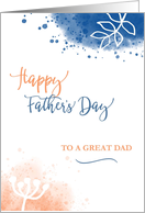 Father’s Day to a Great Dad Modern Watercolor card
