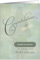 Female Congratulations Masters Degree Custom Name card