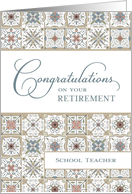 School Teacher Retirement Congratulations Mosiac card
