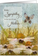 Sympathy Loss of Mother Messy Flowers and Butterfly card