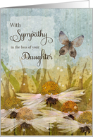 Sympathy Loss of Daughter Messy Flowers and Butterfly card