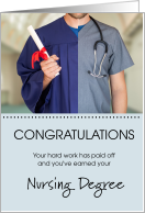Nursing Degree Congratulations Male Nurse Graduate card