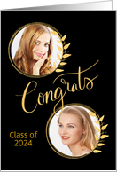 Twins Graduation Congratulations Class of 2024 Photo Party Invite card