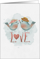 Engagement Congratulations Watercolor LOVE Birds card