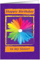 Birthday Sister - Colorful Flower card