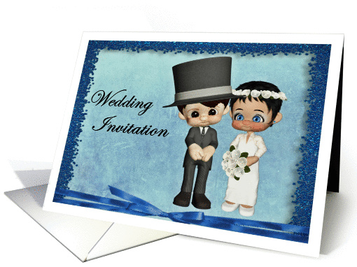 Wedding Invitation Cute Bride and Groom card (1057301)