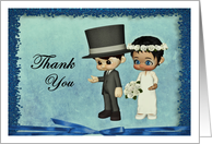 Wedding Attendance Thank You Cute Bride and Groom card