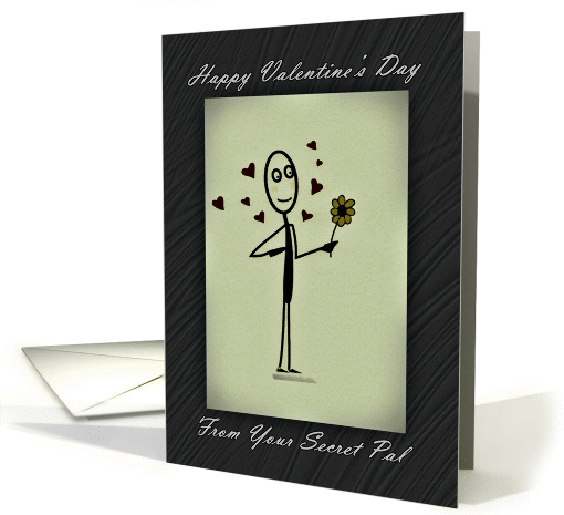 Secret Pal Valentine Hearts and Flower card (1058881)